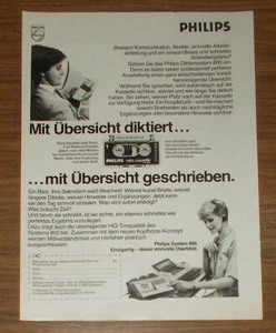 Vintage 1983 PHILIPS SYSTEM 800 Dictaphone Transcription Recorder advert German - Picture 1 of 1