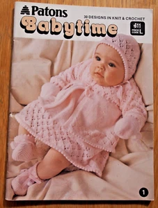 Patons Vintage Knitting & Crochet Pattern Book - BABYTIME - 30 Designs for Baby - Picture 1 of 10