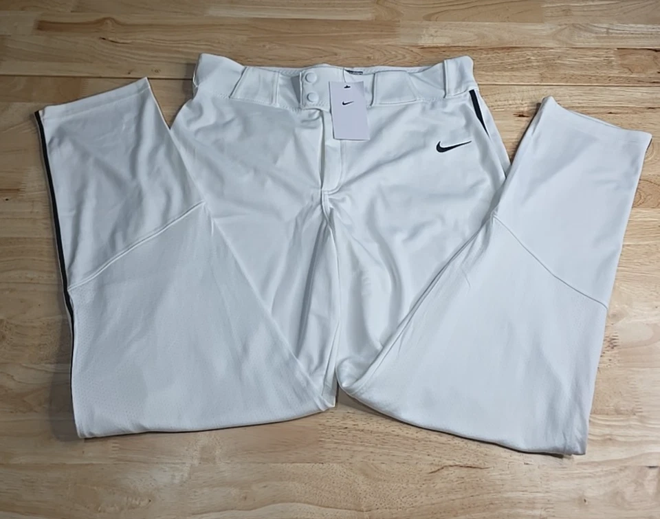 Nike Mens Large Baseball Game Pants Stock Vapor Select Piped White Bq5489