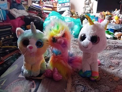 Ty Beanie Boos Heather, Asha & Pixy, Small Plush Soft Toys - Image 1 of 4