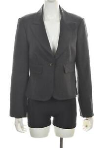 NEW Trina Turk Womens Jacket Size 10 Charcoal Gray Solid Blazer Long Sleeve