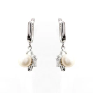 Pendientes de palanca de plata 925 AURORA GEMS® 29x9 mm con perlas de agua dulce - Imagen 1 de 1