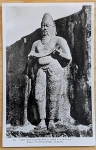 Sri Lanka RPPC Postkarte 1000 Jahre alt Statue König Parakrama Bahu - Bild 1 von 2
