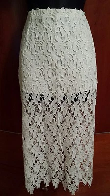 NWT Mustard Seed White Lace Pencil Skirt w/ Shorts attached Size M - Image 1 of 4
