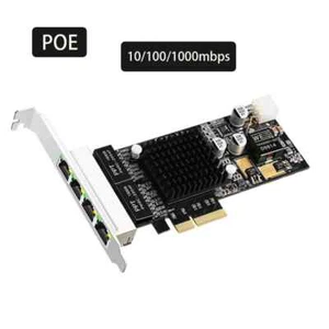PoE Ethernet Adapter Game PCI-E Card Gigabit Converter 10/100/1000Mbps RJ-45 LAN - Picture 1 of 11