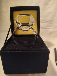 Shannon Crystal Godinger Huge Crystal Diamond Ring Gift Box Faux Gag Wedding Fun - Picture 1 of 3