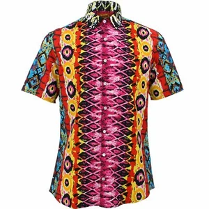 Herren Hemd Loud Originals REGULAR FIT Schlangenleder Pink Retro Psychedelic Fancy - Bild 1 von 4