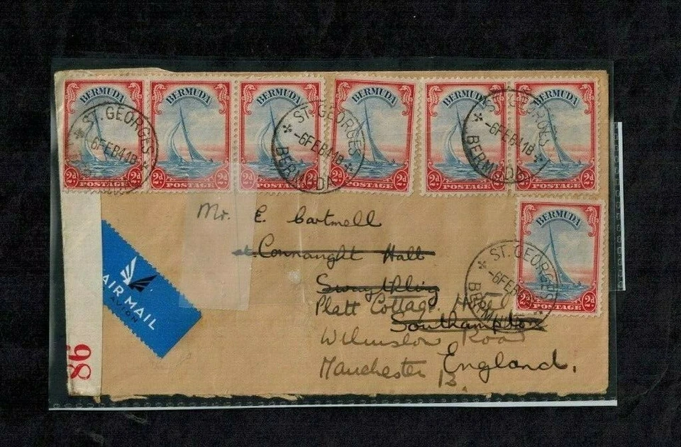 Bermuda WWII Censor Cover C22 Red Censor #86 - Image 1 of 2