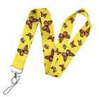 Yellow Butterfly  Butterflies Keys ID Pass Phone Lanyard Ribbon Neck Strap