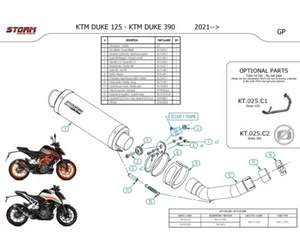Exhaust pipe Storm By Mivv Gp black steel black KTM DUKE 125 2021 > 2023 - Picture 1 of 4
