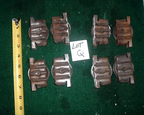 Lot of 8 Vintage Window Sash Weight Pulleys Roller Antique Cover