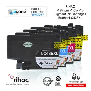 Brother LC436XL Compatible Pigment Ink Cartridge Set MFC-J5955DW J6555DW LC-436 - Picture 1 of 7