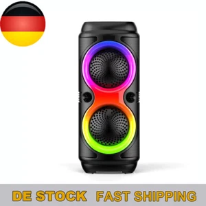 Bluetooth5 Lautsprecher RGB Subwoofer Musikbox Boombox LED mit Mikrofon Party ea - Bild 1 von 12