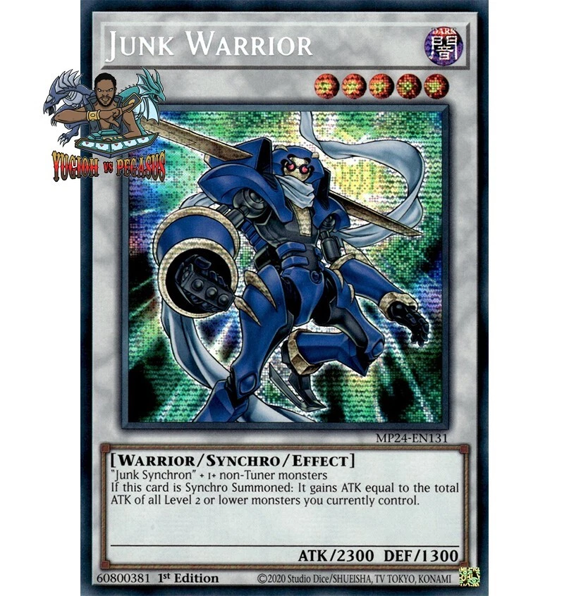 Yugioh! 1x Junk Warrior MP24-EN131 Prismatic Secret Rare 1st Ed NM - Image 1 of 1