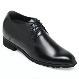 US7 CHAMARIPA Elevator Shoes Men Black Oxford Dress Shoes increase 10cm/3.9inch - Picture 1 of 7