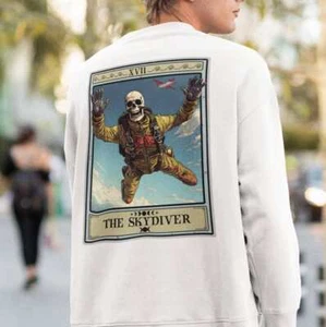 The Skydiver Tarot Card Sweatshirt BACK PRINT, Fallschirmspringen - Bild 1 von 14