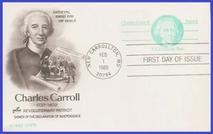 USA5 #UX105 U/A ARTCRAFT FDC Charles Carroll - Imagen 1 de 1