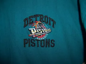 NEW DETROIT PISTONS Basketball 1/2 zip Sports Shirt XLT tall NBA collar turquoi - Picture 1 of 7