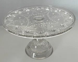 Antique 1890s Garland or Festoon Pattern Footed Cake Stand by Crystal Glass Co - Picture 1 of 12