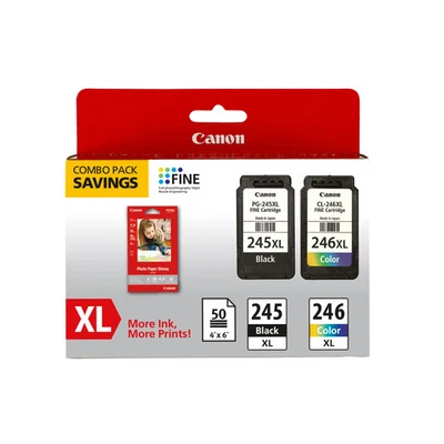 Canon PG-245XL/CL-246XL/GP-502 черные/цветные чернильные картриджи и бумага - Изображение 1 из 2