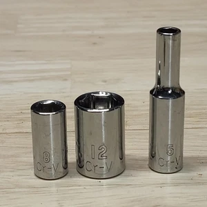 Lot of three Expert Sockets two 1/4 Inch drive and one 3/8 drive - Picture 1 of 9