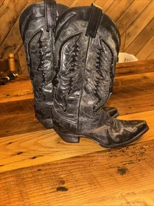 Damen-Cowboystiefel Corral Double Phoenix grau Leder schwarz Pailletten Größe 8 M - Bild 1 von 11