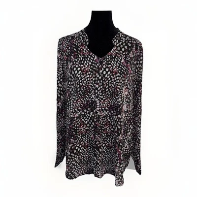 Coldwater Creek Semi Sheer Collarless Blouse Long Sleeve Womens Size L/14 - Image 1 of 4