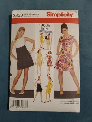 Simplicity 1960's Retro Sewing Pattern 3833 Misses' Petite Dress 6-14 - Uncut FF - Image 1 of 4