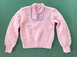 Vintage 1950s Pastel Pink and Blue Pullover Sweater Size XS - Picture 1 of 5