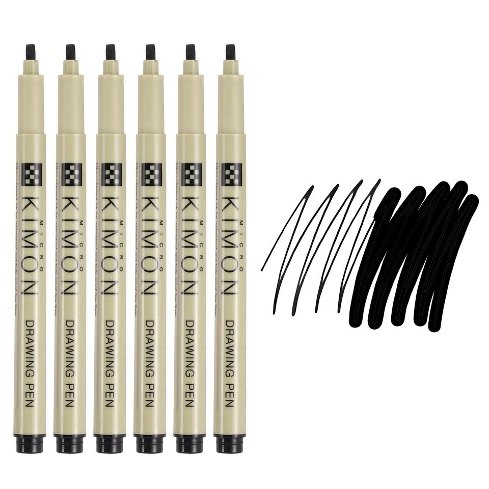 Bolígrafos Fineliner, bolígrafo de dibujo con puntas en negrita de 3 mm para dibujar, paquete de 6 Foto 1 de 4