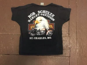 Vintage 1987 womens Harley Davidson 3D Emblem Rose Eagle Motorcycle t shirt m - Picture 1 of 4