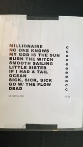 QUEENS OF THE STONE AGE - ORIGINAL NOT A COPY ST LOUIS 2014 CONCERT USED SETLIST - Picture 1 of 1