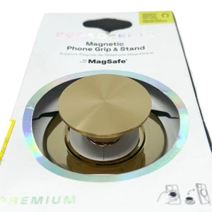 PopSockets Poignée Téléphone avec Adaptateur MagSafe et Magsafe - Aluminium Radial Or - Photo 1 sur 3