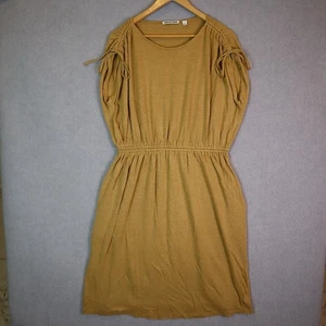 Country Road Womens Tie Detail Maxi Dress Size L Linen Blend Ruched Cap Sleeve - Photo 1/12
