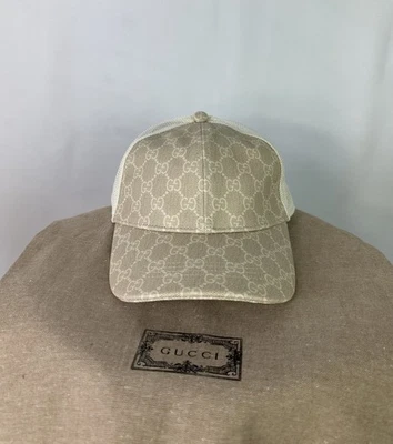 Gorra de béisbol Gucci GG Supreme monograma beige/marfil Foto 1 de 4