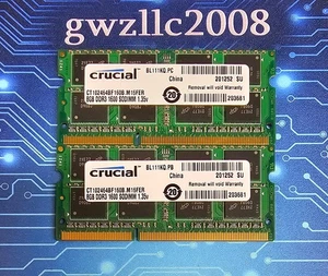 PC3L-12800s 16 GB (2x8 GB) DDR3-1600 MHz 2Rx8 non ECC Crucial CT102464BF160B.M16FER - Foto 1 di 2