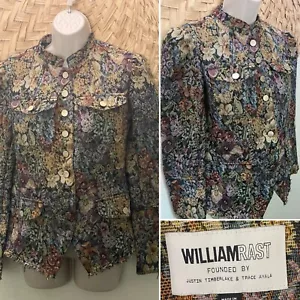 William Rast Justin Timberlake Floral Jacquard Tapestry Jacket Rem Hems Medium - Picture 1 of 13