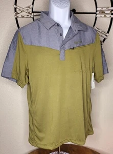 Marmot Short Sleeve Outdoors Lightweight Golf Polo Shirt Gray/Olive Green NWT - Picture 1 of 9