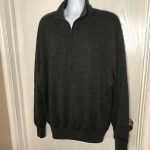 Footjoy Herren XL 100% Wolle Grau Langarm Gefüttert 1/4 Reißverschluss FJ Golf Freizeit Preppy - Bild 1 von 14