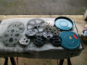 Empty  8mm Movie Film Reels  and can metal