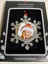 Harvey Lewis Silver Snowflake Picture Frame Christmas Ornament Swarovski Crystal