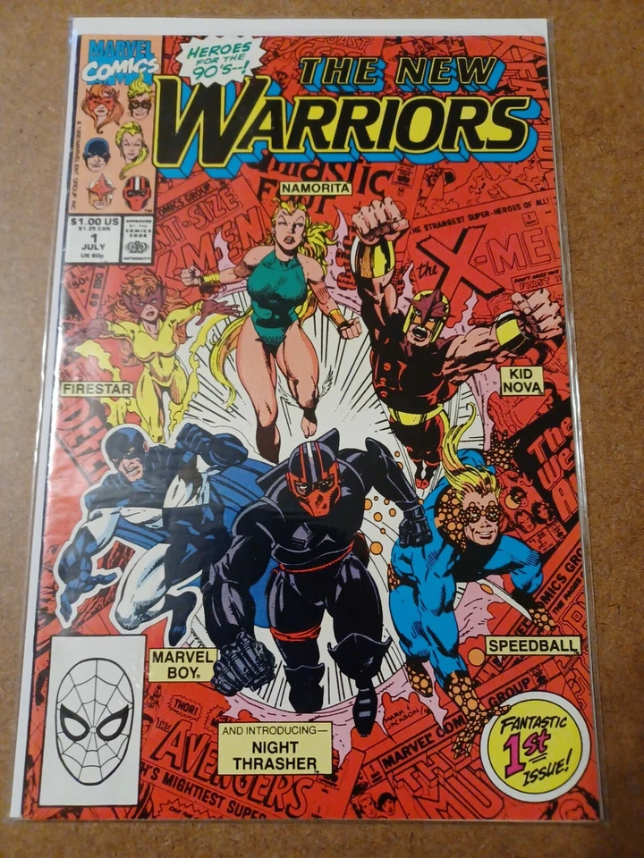 New Warriors #1 Comic Book - Night Trasher Nova Namorita Speedball - Pic! - Image 1 of 1