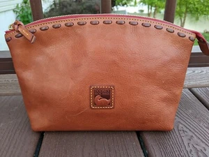 Dooney & Bourke Natural 🤎 Florentine Large Domed Cosmetic Case * Makeup Pouch - Picture 1 of 12