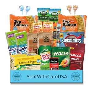 Get Well Soon Care Package - Cold and Flu Sick Recovery Kit - Feel Better Soon - Picture 1 of 3