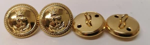 British Royal Navy Dress Roped Rim Anchor Queen's Crown Buttons 36L - Picture 1 of 1