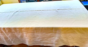 Irish Linen Double Damask Banquet Tablecloth w/ Scroll Design 66” x 143” ZZ567 - Picture 1 of 10