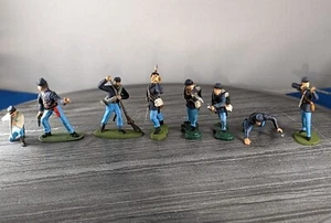 45mm Union Infantry Soldiers Hand Painted Plastic Civil War Firing Trumpet Crawl - Picture 1 of 20