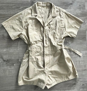 Levi's Women's Romper Short Sleeve Alva Safari Cinch Waist Cotton Tan Size M