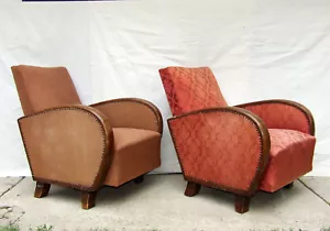 Paar Art Deco Sessel, Club Cocktailstühle. Antik Vintage Halabala 1920. - Bild 1 von 15