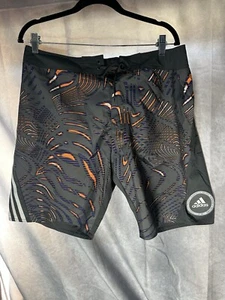 Adidas Shorts Mens 37 Gray Souleaf Tech Beach Casual Swimming Trunks - Picture 1 of 3